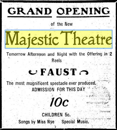 Majestic Theatre - Sept 7 1911